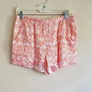 H.I.P coral color printed Casual Mini Length Boho Style shorts size large